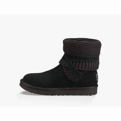 Botas UGG Purl Strap Mulher Pretas | PT-YWDHI